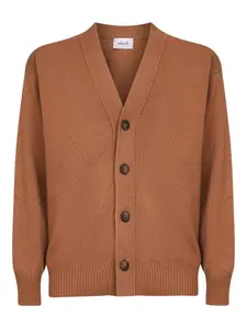 Кардиган с V-образным вырезом на пуговицах D4.0, коричневый