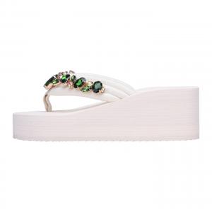 Женские шлепанцы Flip Flops с устойчивостью к истиранию и скольжению, украшенные стразами XMISTUO, белый