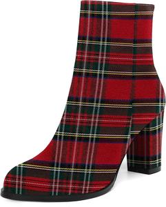 Женские модные повседневные осенне-зимние сапоги ROSERWISH с круглым носком, боковой молнией, на массивном каблуке, высотой до щиколотки, каблук 3,5 дюйма