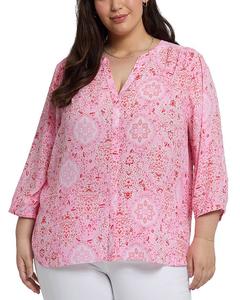 Блузка с защипами NYDJ Plus, розовый
