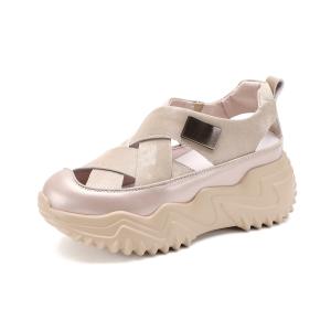 Кроссовки женские толстые низкие цвета шампанского Safiya, цвет Champagne