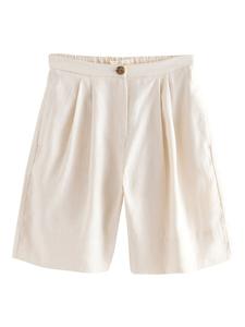 Обычные брюки со складками спереди Next, бежевый