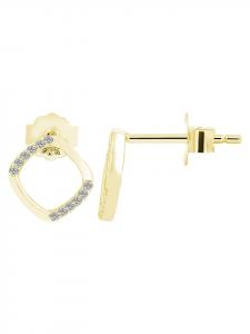 Adeliás Женские серьги - серьги-гвоздики из серебра 925 пробы с золотым покрытием