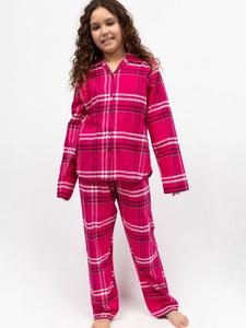 Детский пижамный комплект Isabella из хлопка в клетку Minijammies, Bright Pink