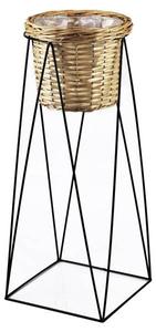 Цветочный горшок Mondex SWEN NATURAL, 26x70x70 см, черный