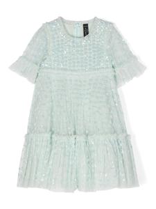 Needle & Thread платье с пайетками и оборками, зеленый