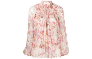 Блузка с цветочным принтом Matchmaker Billow Zimmermann, coral розовый