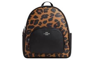 COACH Сумка рюкзак женская большая из холста с замшевой спинкой черный желтый коричневый