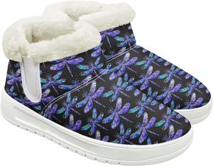 Женские зимние ботинки JoyLamoria с животным принтом, утепленные, с противоскользящей подошвой, удобные для работы и активного отдыха на улице, Dragonfly Pattern