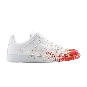 Кроссовки Maison Margiela Wmns Replica Low Paint Splatter - White Orange, белый