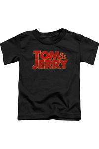 Футболка с коротким рукавом для малышей с логотипом мультфильма "Том и Джерри" Gildan, черный