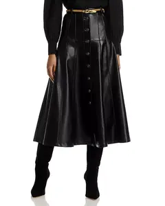 Юбка «Вина» из искусственной кожи Cinq À Sept, черный
