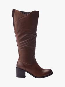 Сапоги выше колена из натуральной кожи на подошве Moda in Pelle, желто-коричневый