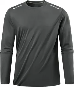 Мужская спортивная футболка с длинным рукавом и круглым вырезом