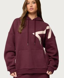 Женская толстовка Starly Oversized Edikted, Burgundy