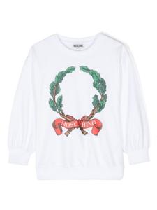 Moschino Kids толстовка с логотипом, белый
