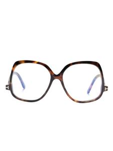 TOM FORD Eyewear очки в массивной оправе, коричневый
