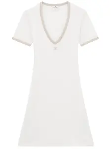 Платье мини с нашивкой-логотипом Courrèges, белый