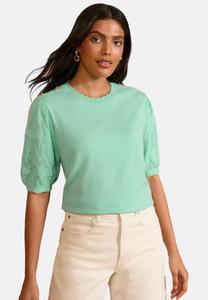 Футболка с принтом REGULAR FIT SCALLOP BOW EMBROIDERED Love & Roses, зеленый