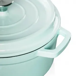 Чугунная эмалированная кастрюля Grand Feu 3,5 л, светло-голубого цвета Grand feu