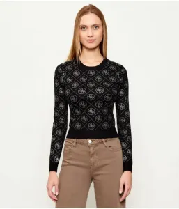 Свитер со стразами slim fit Guess Jeans, черный