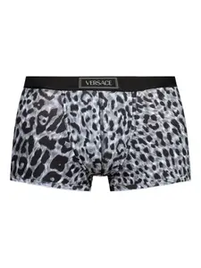 Боксеры с леопардовым принтом на поясе VERSACE, серый
