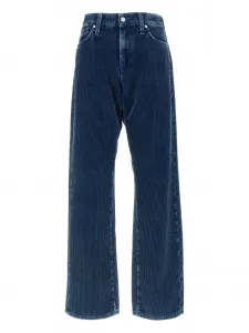 Брюки из хлопкового вельвета 7 For All Mankind, синий