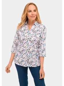 Маленький размер: блузка с принтом. Красивая блузка с цветочным принтом в кремово-белом цвете. GOLDNER