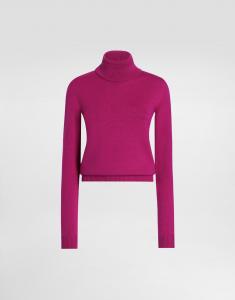 Шерстяной свитер с воротником-гольф Dolce & Gabbana, розовый