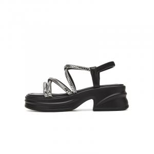 ST&SAT Женские сандалии на одной застежке черные, цвет Black