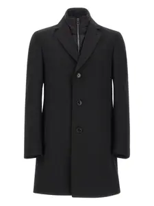 Однобортное пальто BOSS, черный