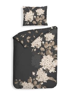 Heckett Lane Комплект постельного белья из атласа "Плющ" антрацитового цвета