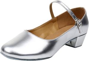 Туфли для чечетки для девочек и мальчиков, балетные туфли из искусственной кожи, черные балетные туфли для девочек Generic