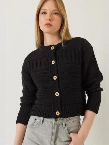 Bianco Lucci Вязаный кардиган в черном цвете