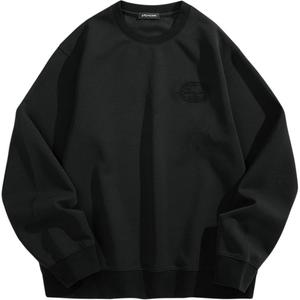 PEACEBIRD MEN Модный черный свитшот с круглым вырезом мужской