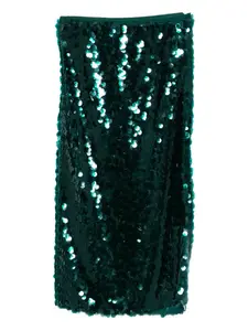 Миди-юбка с пайетками Patrizia Pepe, зеленый