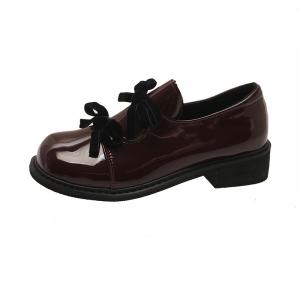 BINGO DUCK Лоферы женские, черные/бордовые