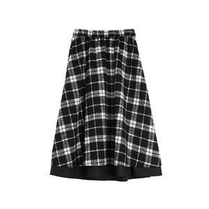 ELLE Повседневная длинная юбка для женщин, черно-белая, Moderate
