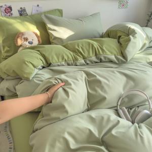 AVIVI Комплект постельного белья 1,5 м, 4 предмета, простыня на резинке, пододеяльник 200x230 см, класс а, ультрамягкий, цвет сны-матча молоко