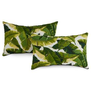 Greendale Home Fashions Набор из 2 продолговатых декоративных подушек для улицы, цвет Palm White