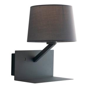 Настенный светильник Luce Ambiente e Design Ciak, текстурированная ткань / алюминий - 1-светлый - серый