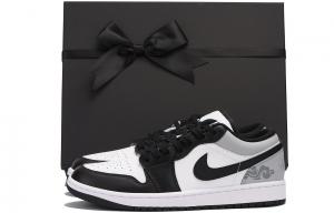 Кроссовки Air Jordan 1 Vintage Basketball Shoes Men Low-top Black, светло-серый