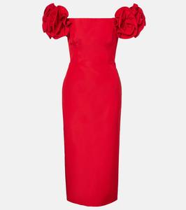 Шелковое коктейльное платье с открытыми плечами Carolina Herrera, Herrera Red
