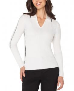 Женский свитер с длинными рукавами и V-образным вырезом Liverpool Los Angeles, Vintage White/black Stripe