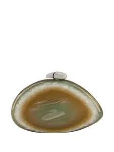 Клатч с тиснением под кожу агата Benedetta Bruzziches, зеленый