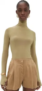 Norma Kamali Женская водолазка с длинным рукавом Slim Fit