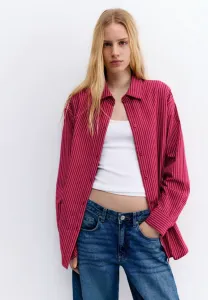 Блузка с длинными рукавами и пуговицами Pull&Bear, Pink