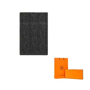 Шарфмужской Cashmere Knit Charcoal Gray HERMES