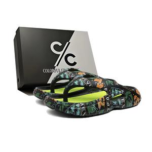 Шлепанцы унисекс из ЭВА, тихие, устойчивые к запахам, износостойкие, нескользящие Colorful Creations, Black Green