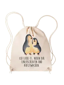 Спортивная сумка Mr & Mrs Panda Sportbeutel Pinguine Einschlafen, кремовый